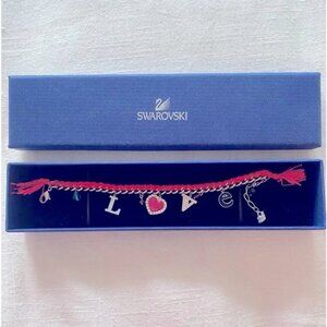 Swarovski Serenade Neon Pink Bracelet LOVE Heart Crystal Authentic